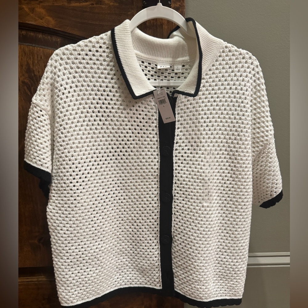 NWT Gap Collared Crochet Cardigan